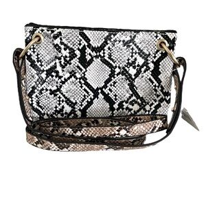 TRI-COLOR SNAKE PRINT MULTI COMPARTMENT BOUTIQUE CROSSBODY BAG